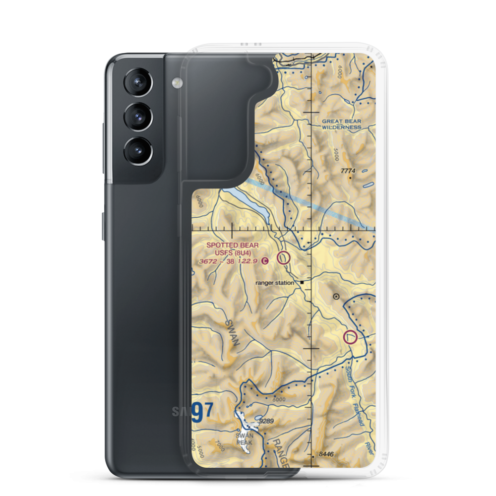 Spotted Bear /Usfs/ Airport (8U4) VFR Sectional Samsung Case Samsung Galaxy S21 model shown