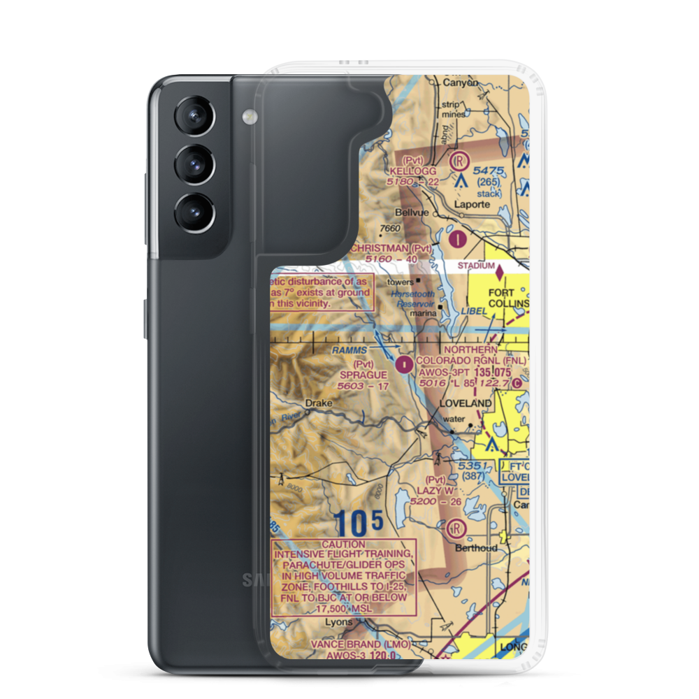 Sprague Airport (CD20) VFR Sectional Samsung Case Samsung Galaxy S21 model shown