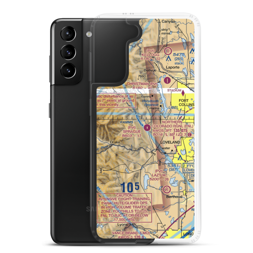 Sprague Airport (CD20) VFR Sectional Samsung Case Samsung Galaxy S21 Plus model shown
