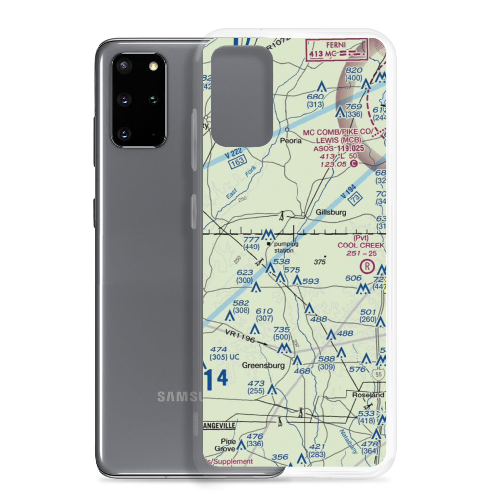 Spring Airport (86LA) VFR Sectional Samsung Case Samsung Galaxy S20 Plus model shown