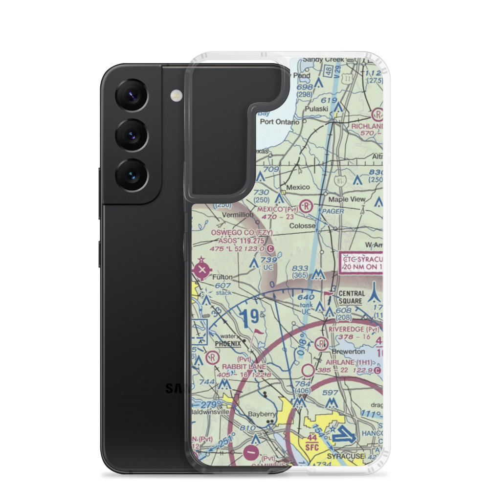 Spring Brook Airport (0NK1) VFR Sectional Samsung Case Samsung Galaxy S22 model shown