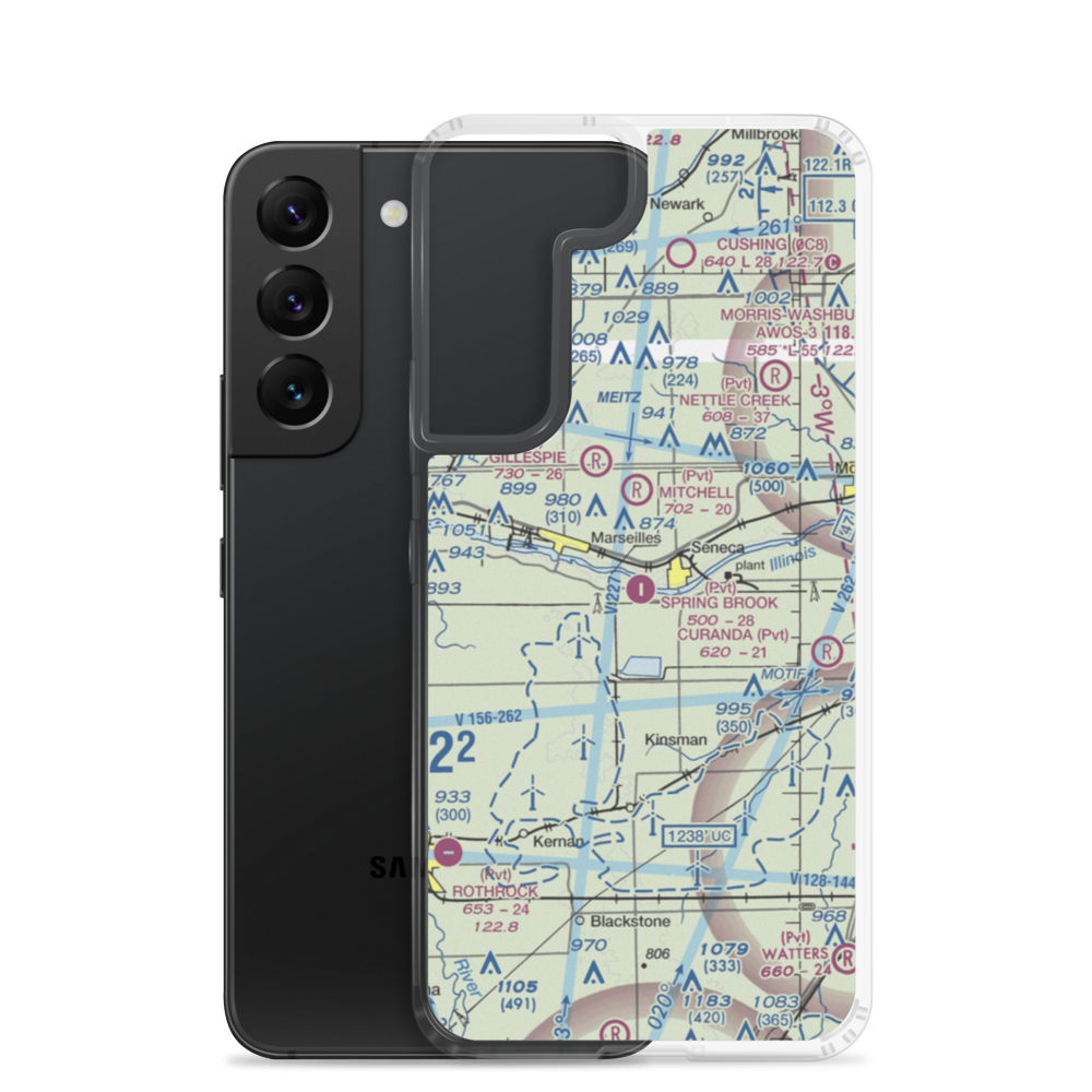 Spring Brook Airport (1LL2) VFR Sectional Samsung Case Samsung Galaxy S22 model shown