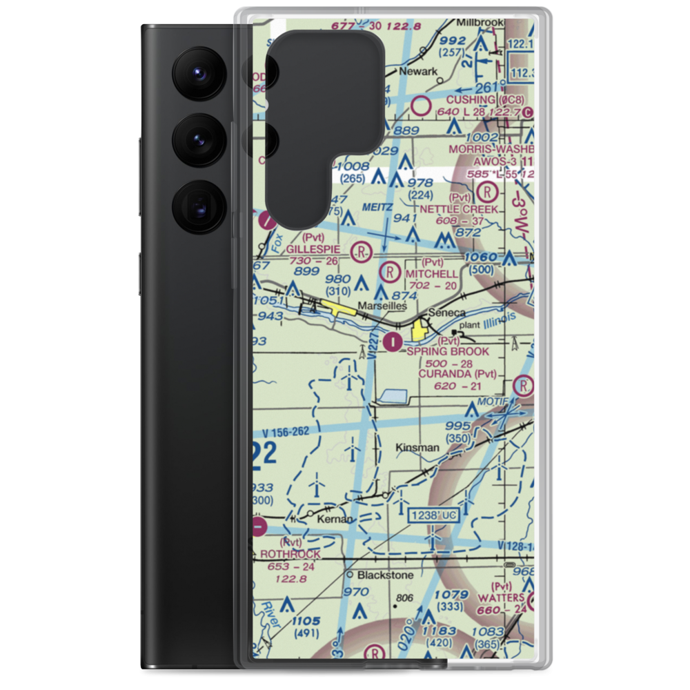 Spring Brook Airport (1LL2) VFR Sectional Samsung Case Samsung Galaxy S22 Ultra model shown