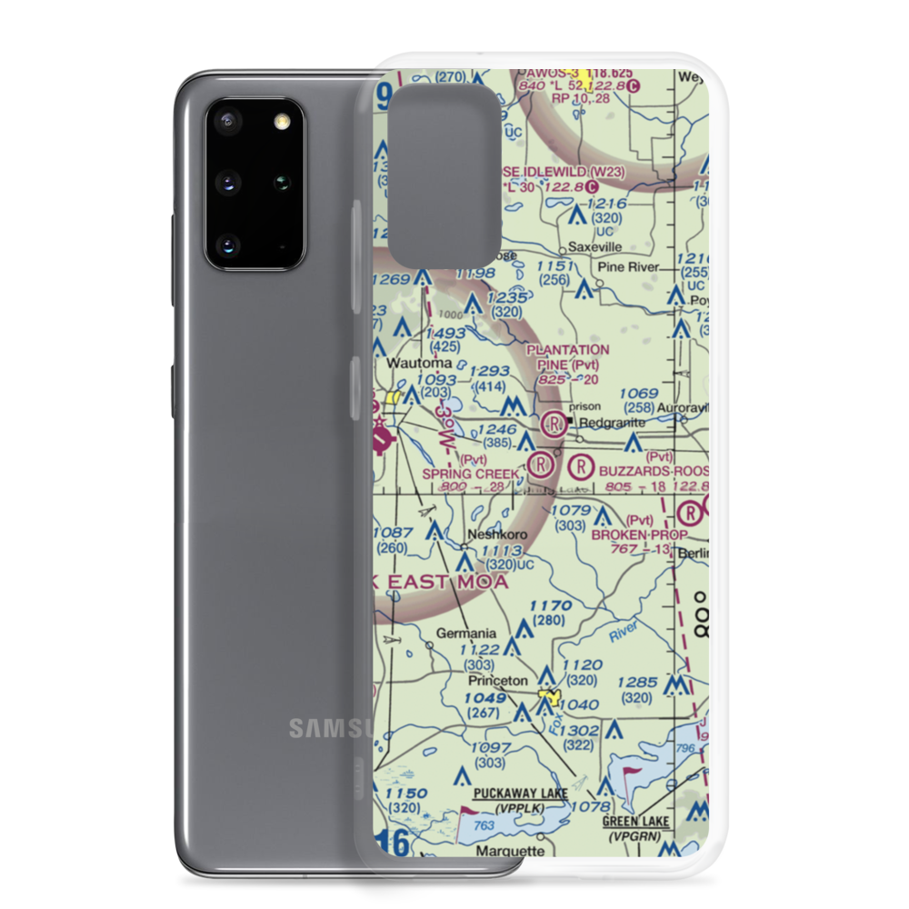 Spring Creek Airport (80WI) VFR Sectional Samsung Case Samsung Galaxy S20 Plus model shown