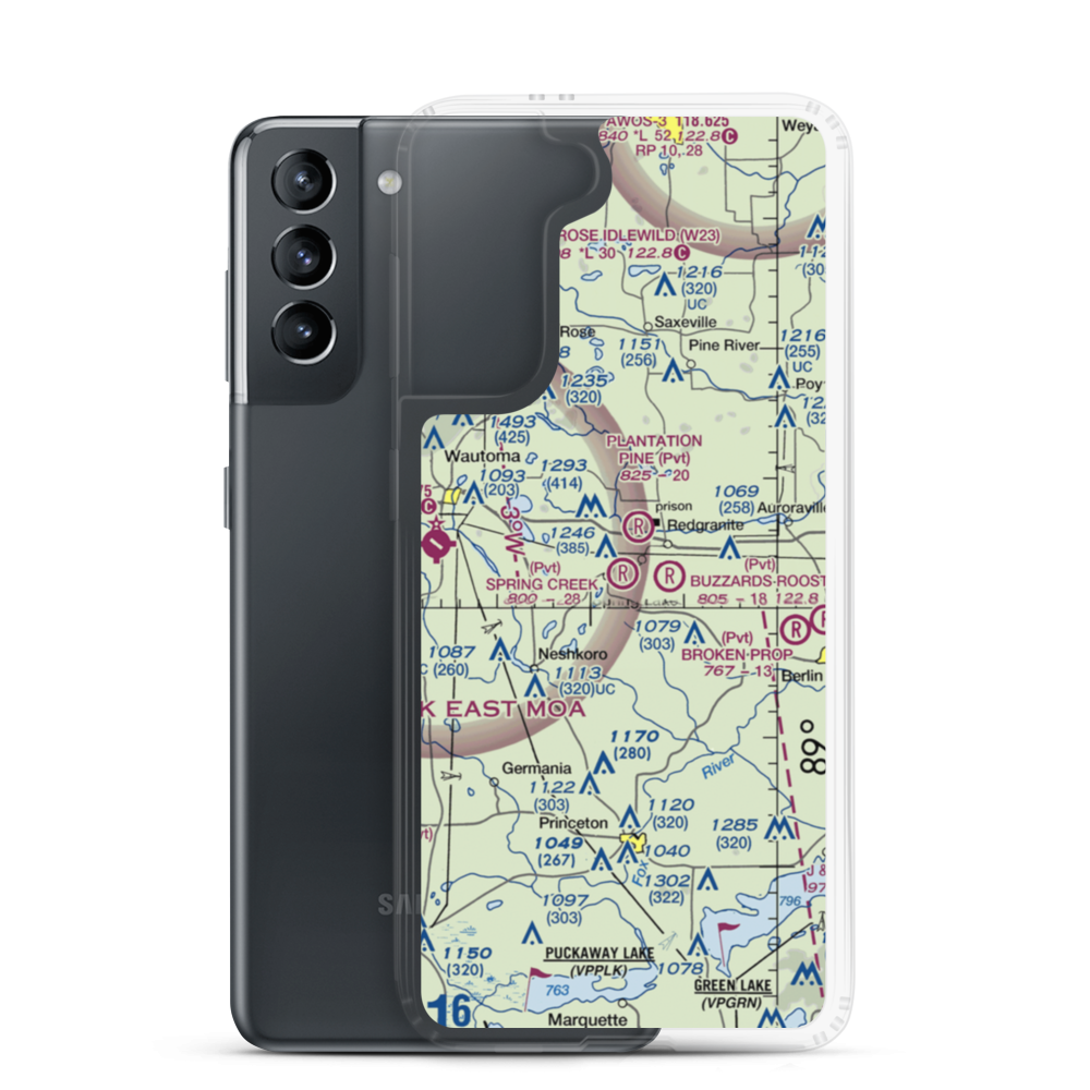 Spring Creek Airport (80WI) VFR Sectional Samsung Case Samsung Galaxy S21 model shown