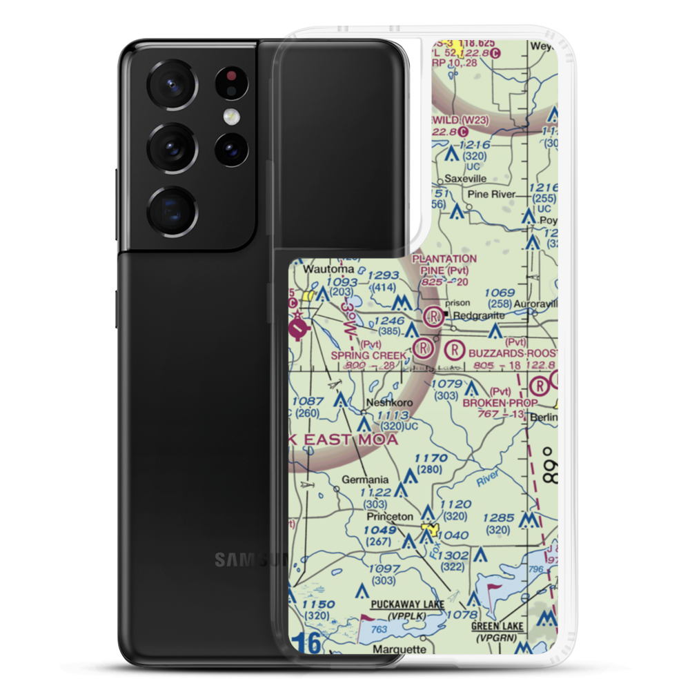 Spring Creek Airport (80WI) VFR Sectional Samsung Case Samsung Galaxy S21 Ultra model shown