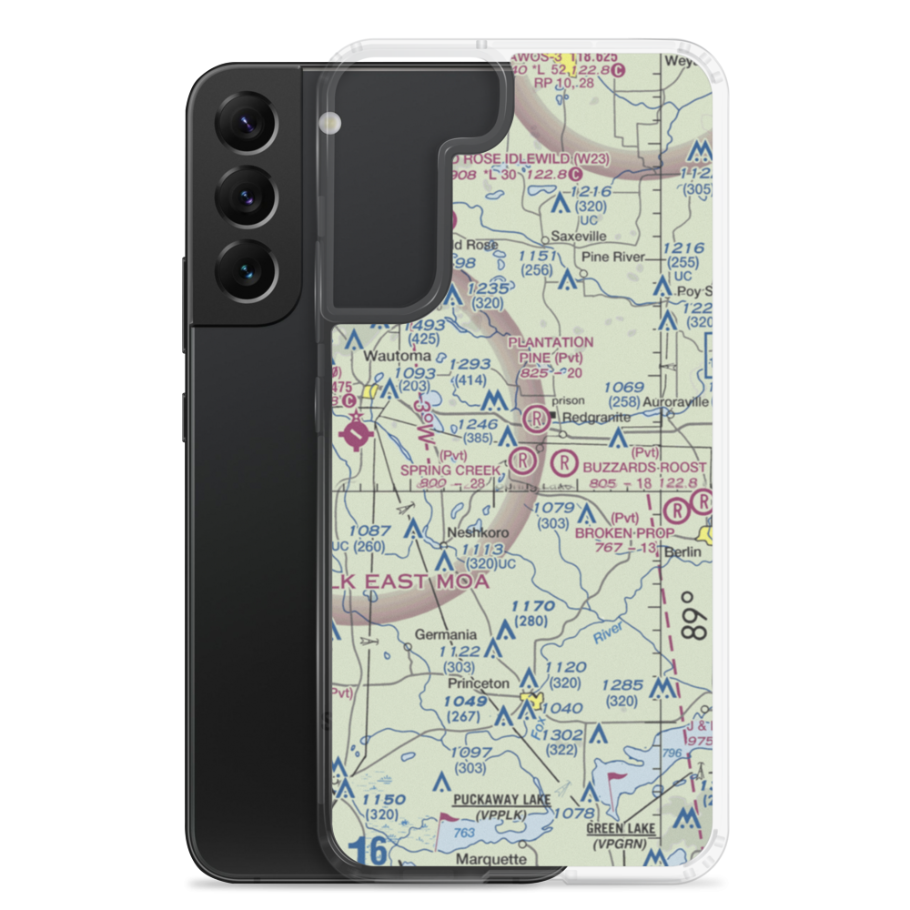 Spring Creek Airport (80WI) VFR Sectional Samsung Case Samsung Galaxy S22 Plus model shown