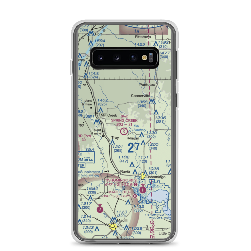 Spring Creek Ranch Airport (73OK) VFR Sectional Samsung Case Samsung Galaxy S10 model shown