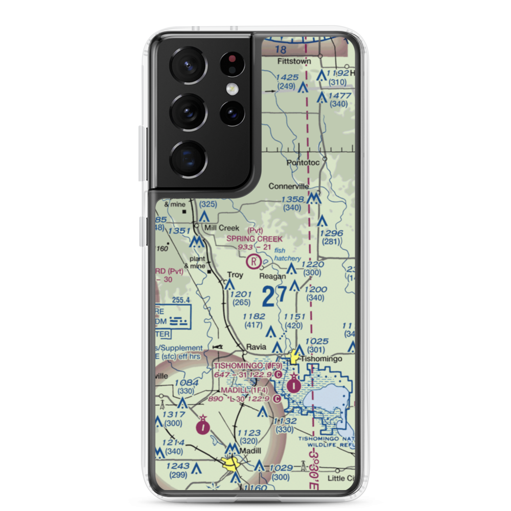 Spring Creek Ranch Airport (73OK) VFR Sectional Samsung Case Samsung Galaxy S21 Ultra model shown