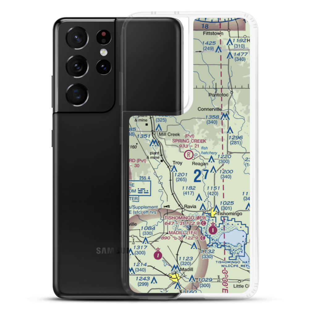 Spring Creek Ranch Airport (73OK) VFR Sectional Samsung Case Samsung Galaxy S21 Ultra model shown