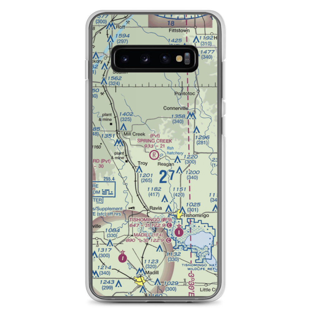 Spring Creek Ranch Airport (73OK) VFR Sectional Samsung Case Samsung Galaxy S10+ model shown