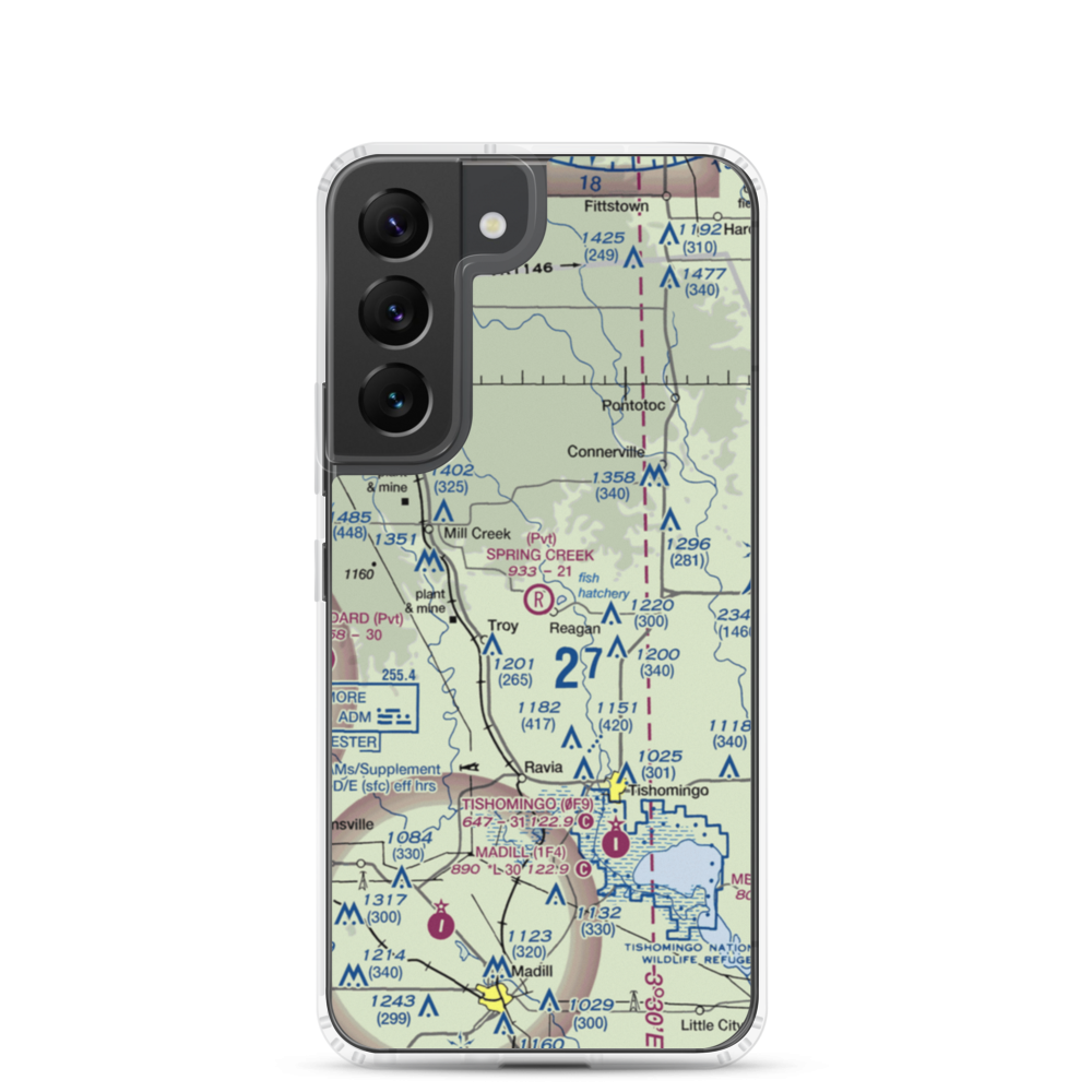 Spring Creek Ranch Airport (73OK) VFR Sectional Samsung Case Samsung Galaxy S22 model shown