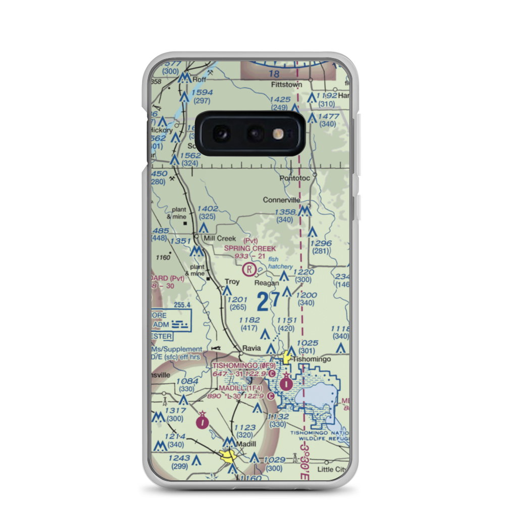 Spring Creek Ranch Airport (73OK) VFR Sectional Samsung Case Samsung Galaxy S10e model shown