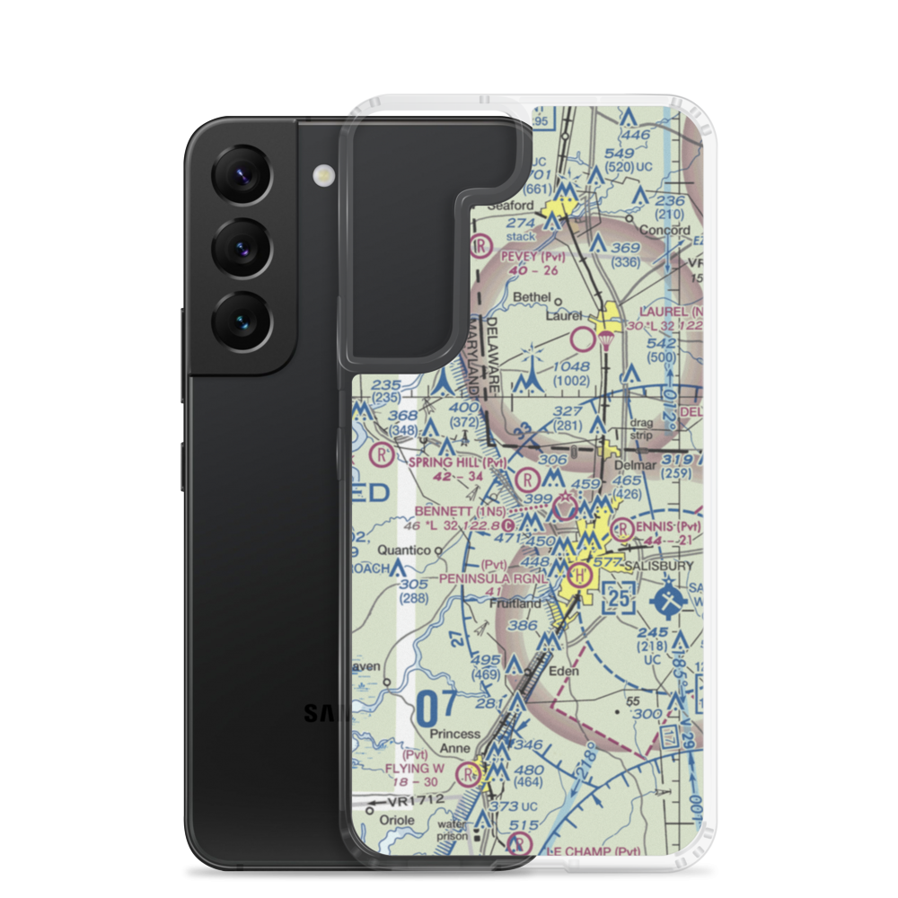 Spring Hill Airport (MD35) VFR Sectional Samsung Case Samsung Galaxy S22 model shown