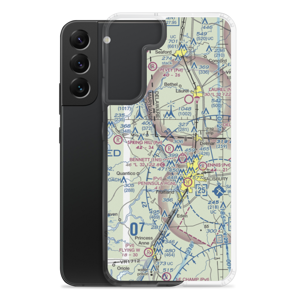 Spring Hill Airport (MD35) VFR Sectional Samsung Case Samsung Galaxy S22 Plus model shown