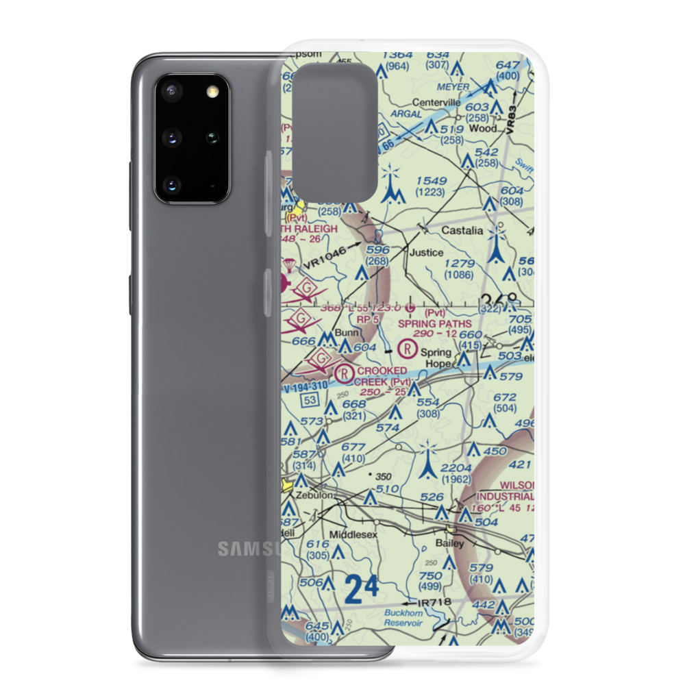 Spring Paths Airport (42NC) VFR Sectional Samsung Case Samsung Galaxy S20 Plus model shown
