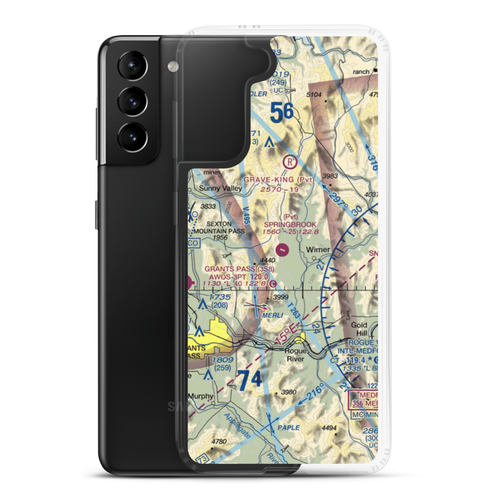 Springbrook Airport (4OR0) VFR Sectional Samsung Case Samsung Galaxy S21 Plus model shown