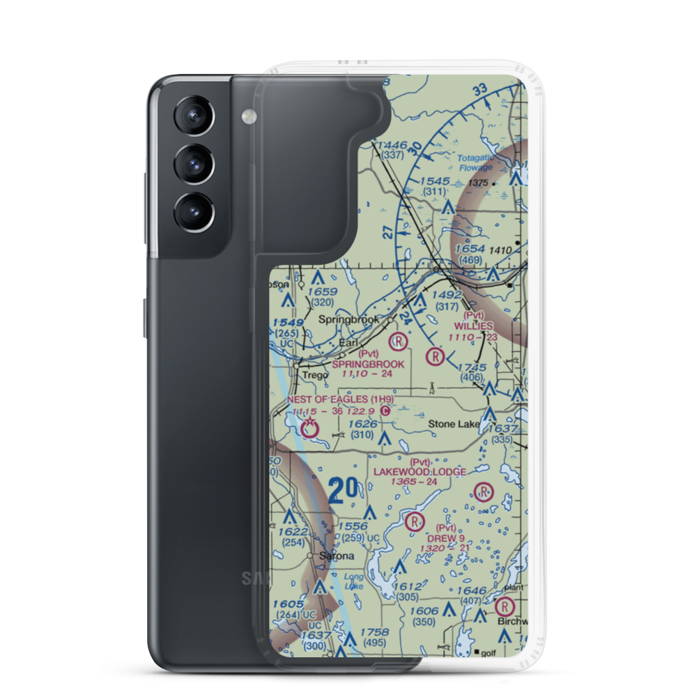 Springbrook Airport (5WI1) VFR Sectional Samsung Case Samsung Galaxy S21 model shown