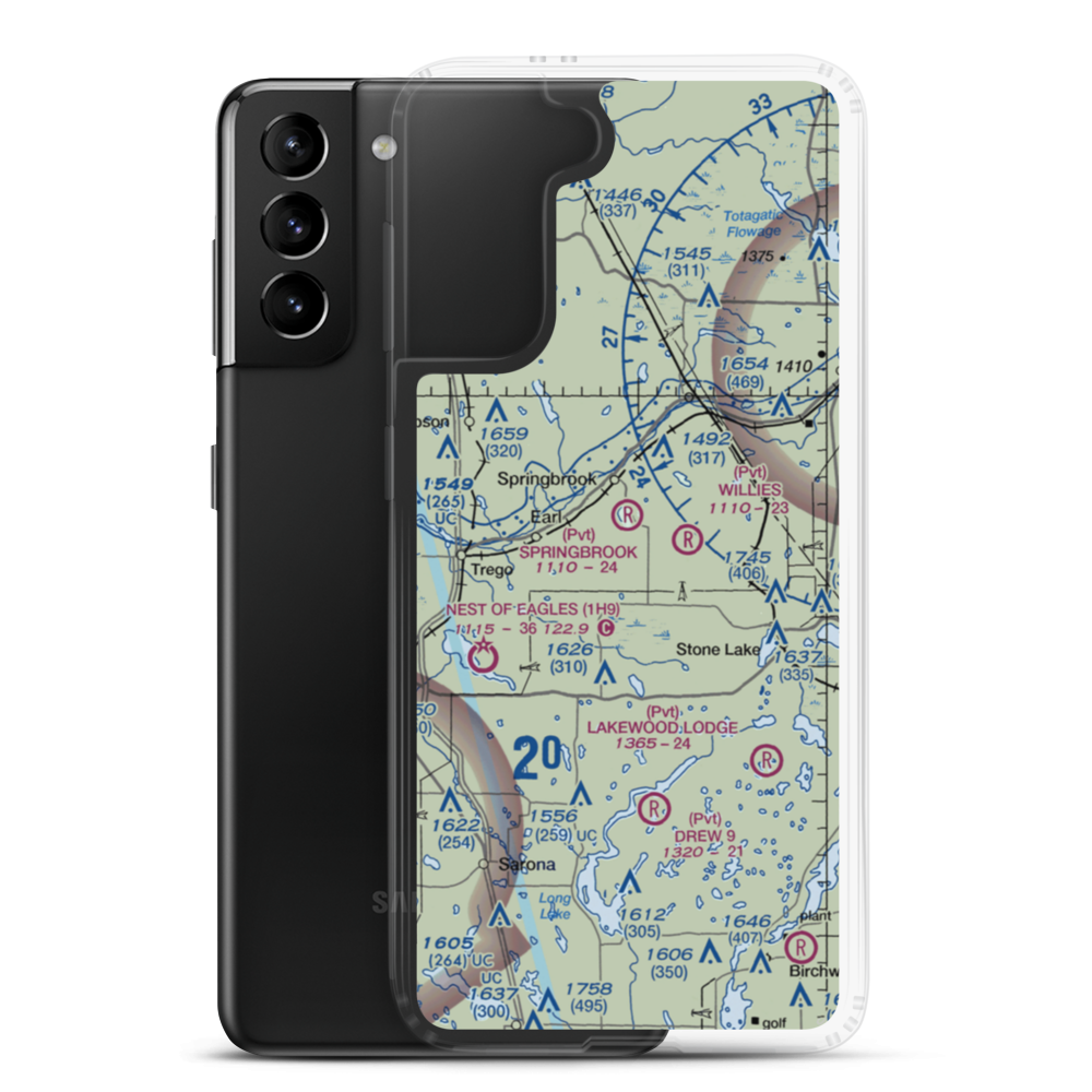 Springbrook Airport (5WI1) VFR Sectional Samsung Case Samsung Galaxy S21 Plus model shown