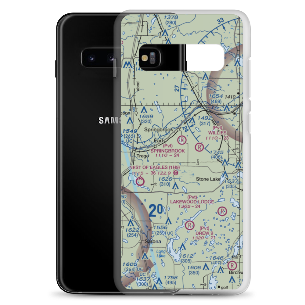 Springbrook Airport (5WI1) VFR Sectional Samsung Case Samsung Galaxy S10+ model shown
