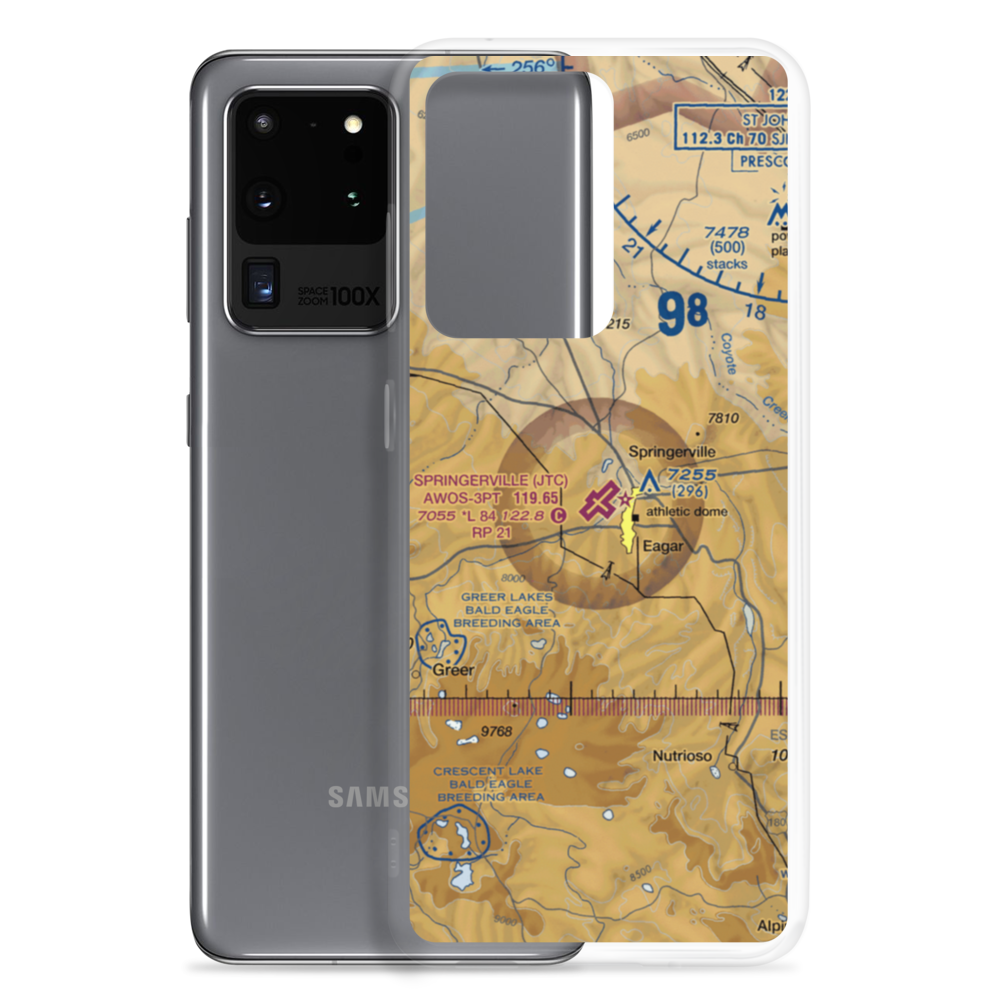 Springerville Municipal Airport (JTC) VFR Sectional Samsung Case Samsung Galaxy S20 Ultra model shown