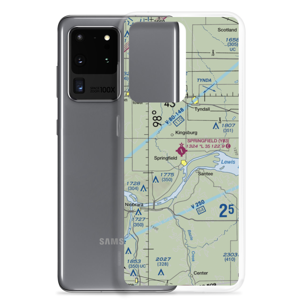 Springfield Municipal Airport (Y03) VFR Sectional Samsung Case Samsung Galaxy S20 Ultra model shown