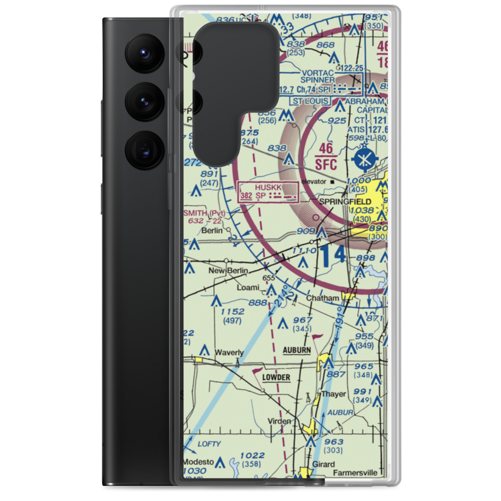 Springfield Southwest Airpark (IL97) VFR Sectional Samsung Case Samsung Galaxy S22 Ultra model shown