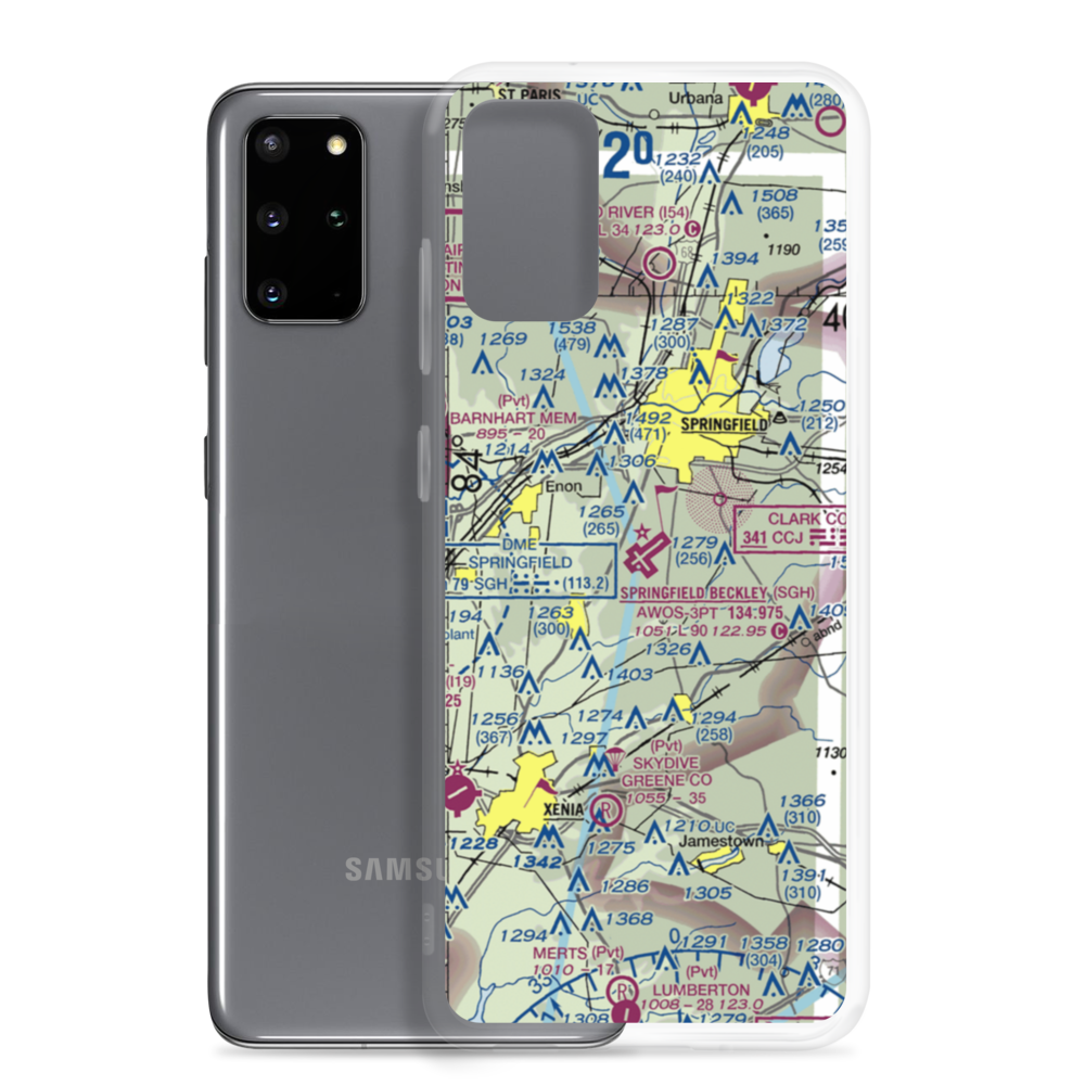 Springfield-Beckley Municipal Airport (SGH) VFR Sectional Samsung Case Samsung Galaxy S20 Plus model shown