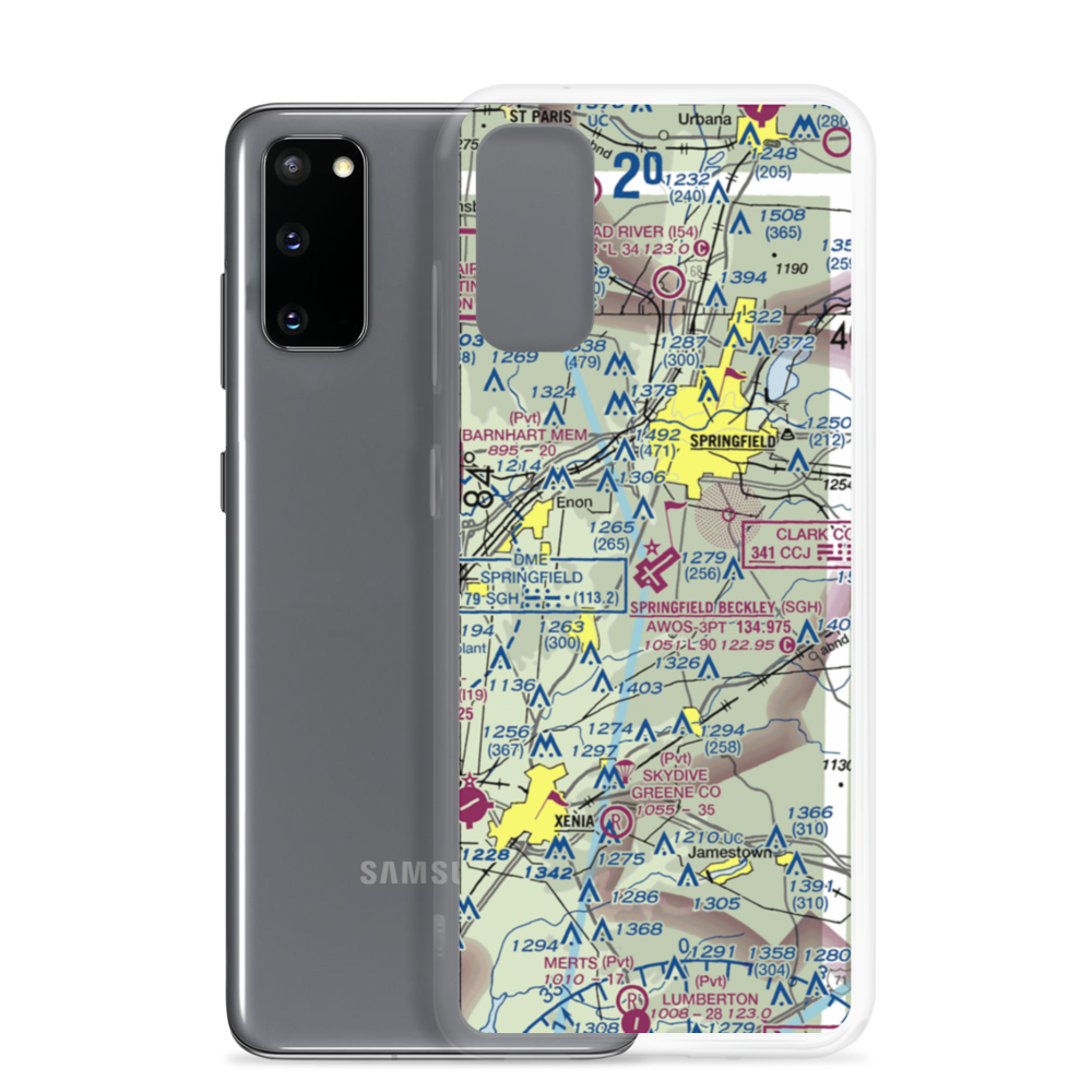 Springfield-Beckley Municipal Airport (SGH) VFR Sectional Samsung Case Samsung Galaxy S20 model shown