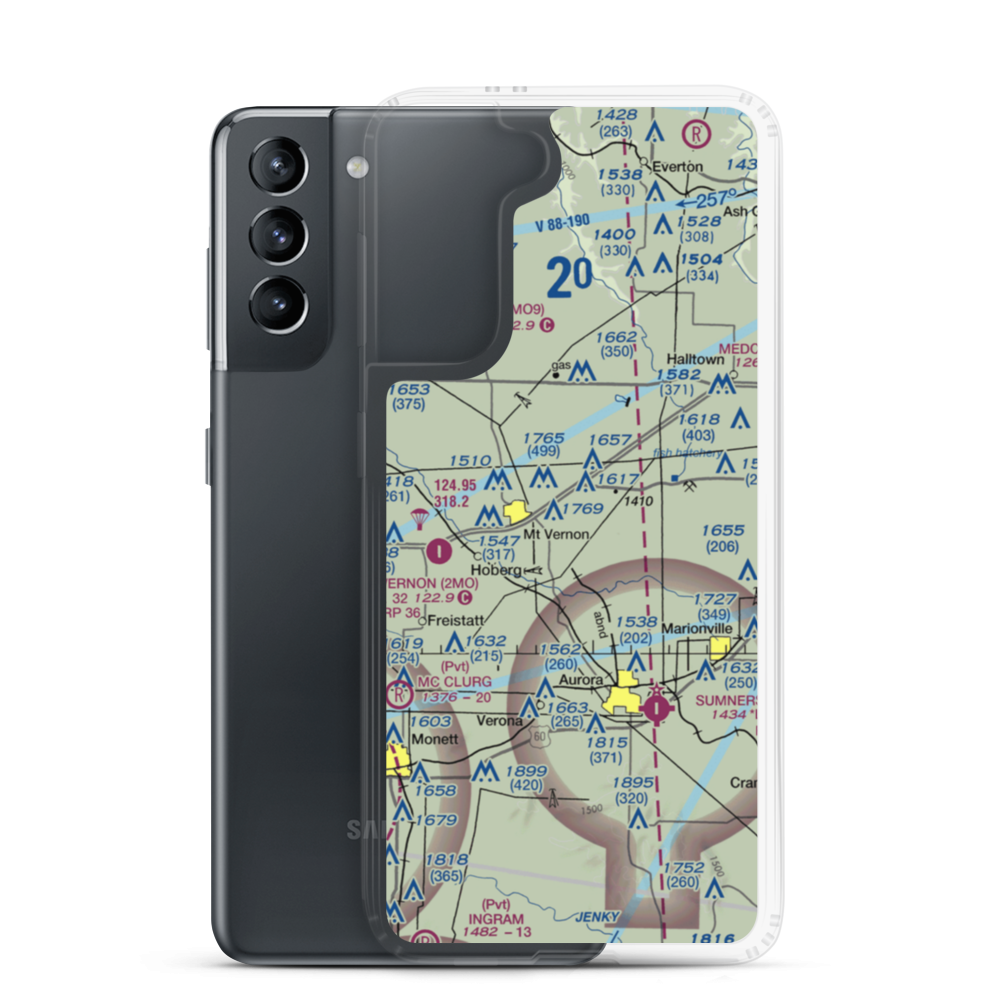 Springhill Airport (77MO) VFR Sectional Samsung Case Samsung Galaxy S21 model shown