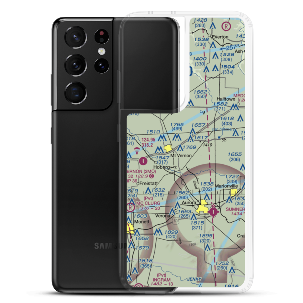 Springhill Airport (77MO) VFR Sectional Samsung Case Samsung Galaxy S21 Ultra model shown