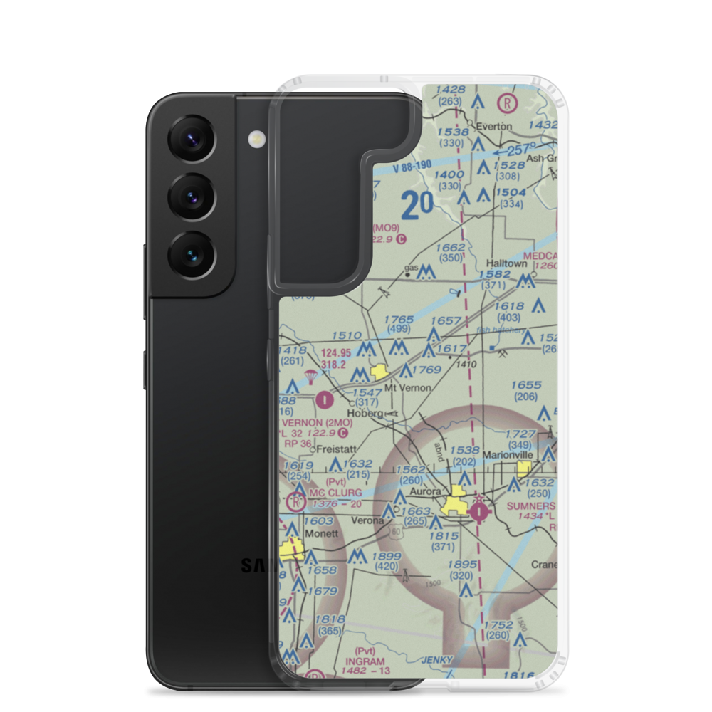 Springhill Airport (77MO) VFR Sectional Samsung Case Samsung Galaxy S22 model shown