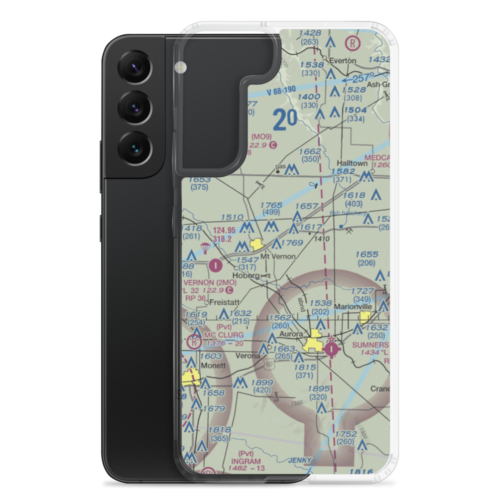 Springhill Airport (77MO) VFR Sectional Samsung Case Samsung Galaxy S22 Plus model shown