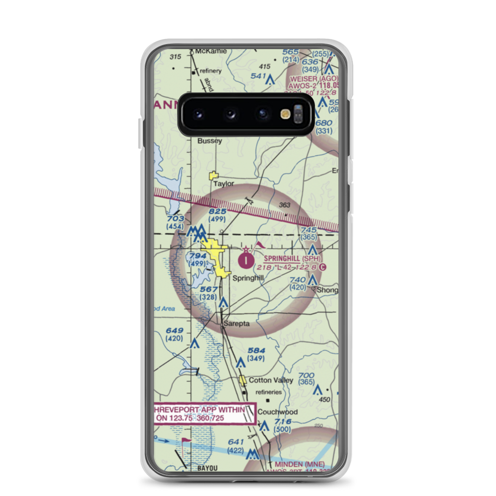 Springhill Airport (SPH) VFR Sectional Samsung Case Samsung Galaxy S10 model shown