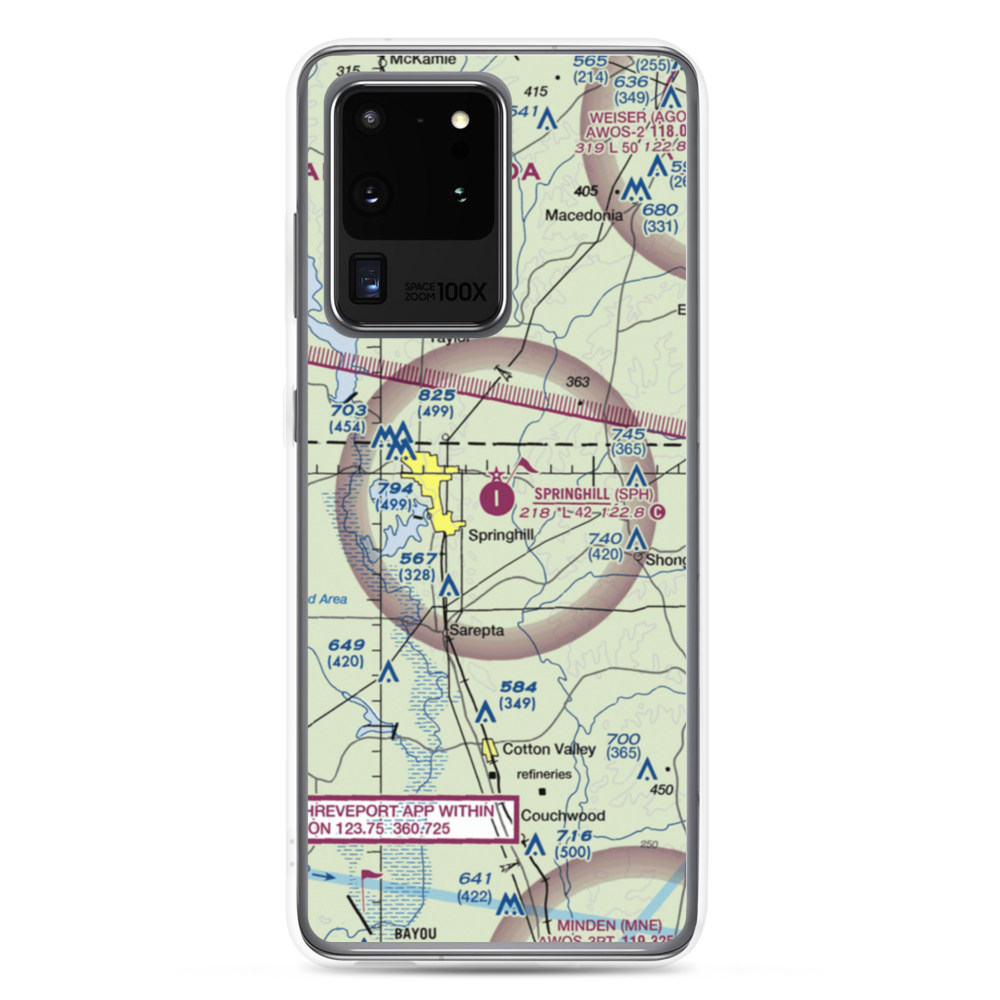 Springhill Airport (SPH) VFR Sectional Samsung Case Samsung Galaxy S20 Ultra model shown