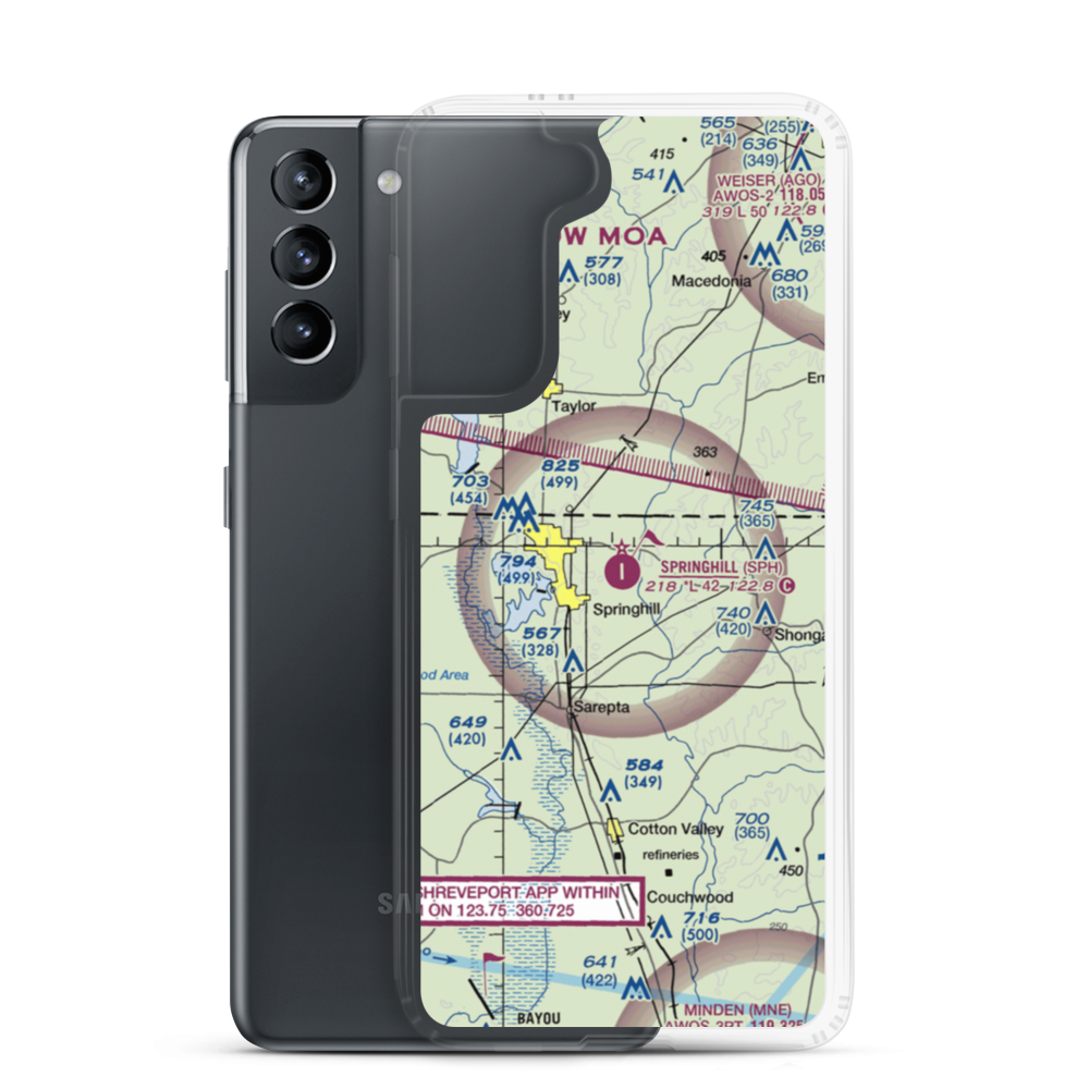 Springhill Airport (SPH) VFR Sectional Samsung Case Samsung Galaxy S21 model shown