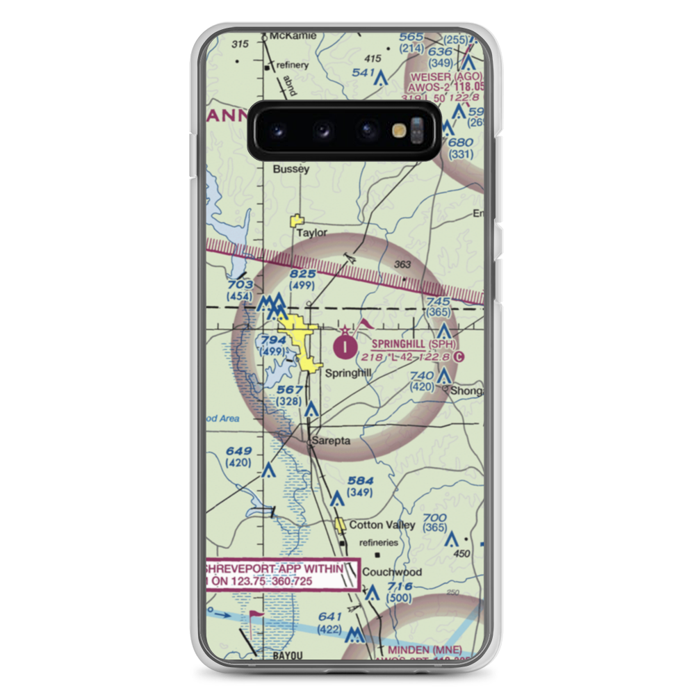 Springhill Airport (SPH) VFR Sectional Samsung Case Samsung Galaxy S10+ model shown