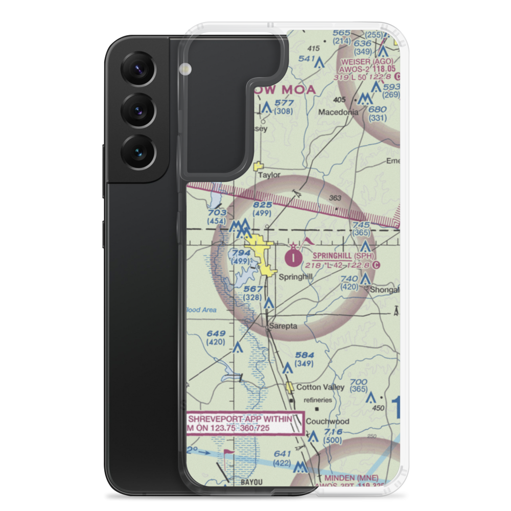 Springhill Airport (SPH) VFR Sectional Samsung Case Samsung Galaxy S22 Plus model shown