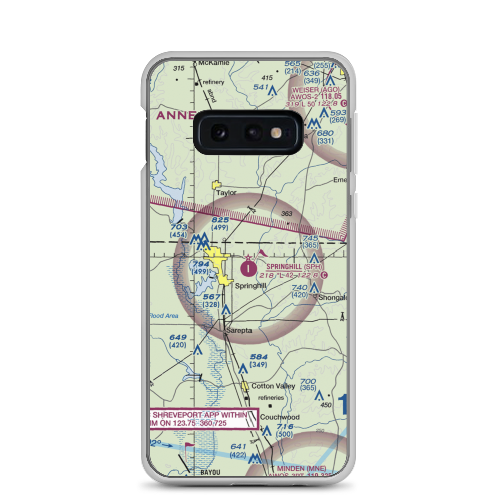 Springhill Airport (SPH) VFR Sectional Samsung Case Samsung Galaxy S10e model shown