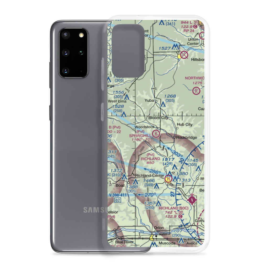 Springhill Field Airport (7WI7) VFR Sectional Samsung Case Samsung Galaxy S20 Plus model shown