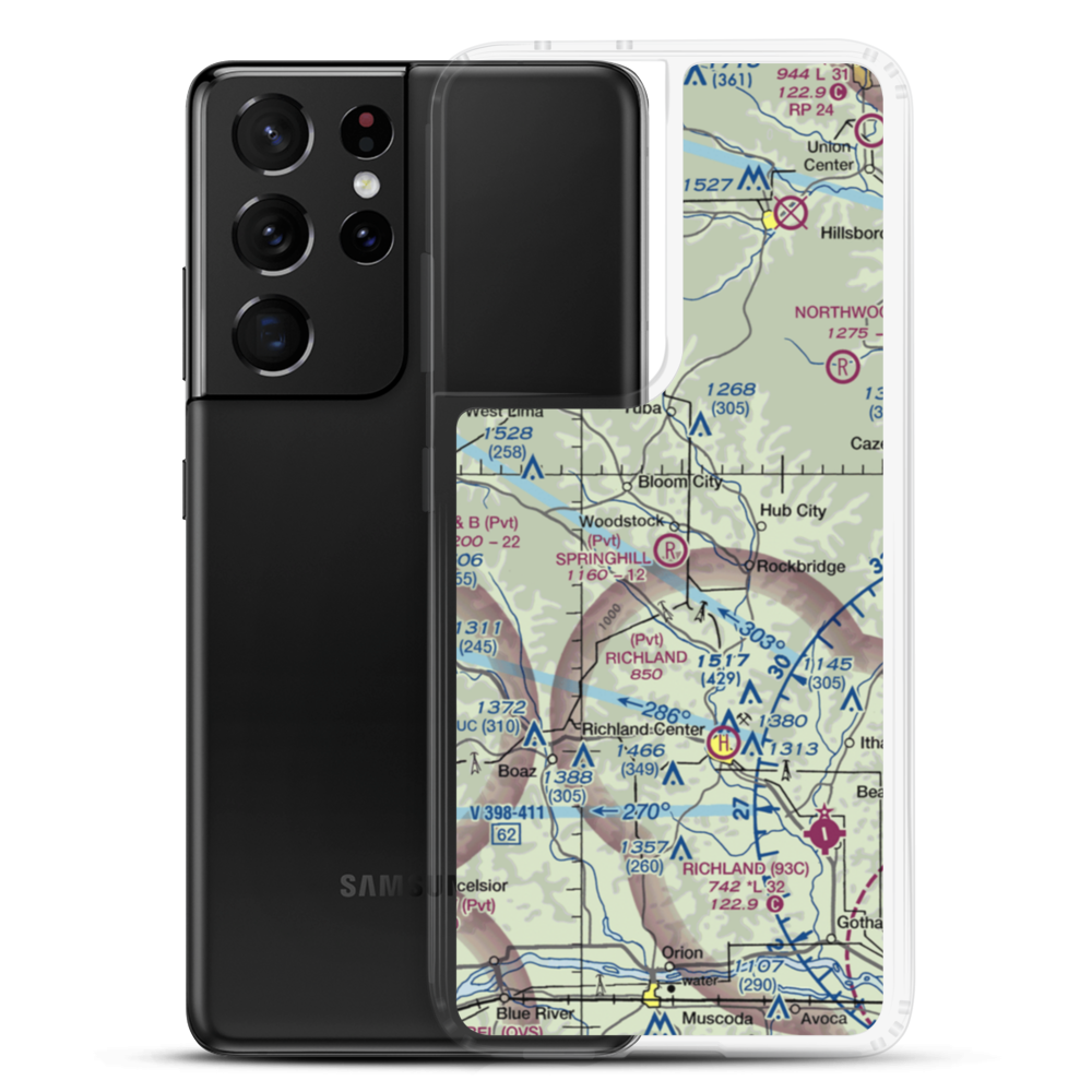 Springhill Field Airport (7WI7) VFR Sectional Samsung Case Samsung Galaxy S21 Ultra model shown