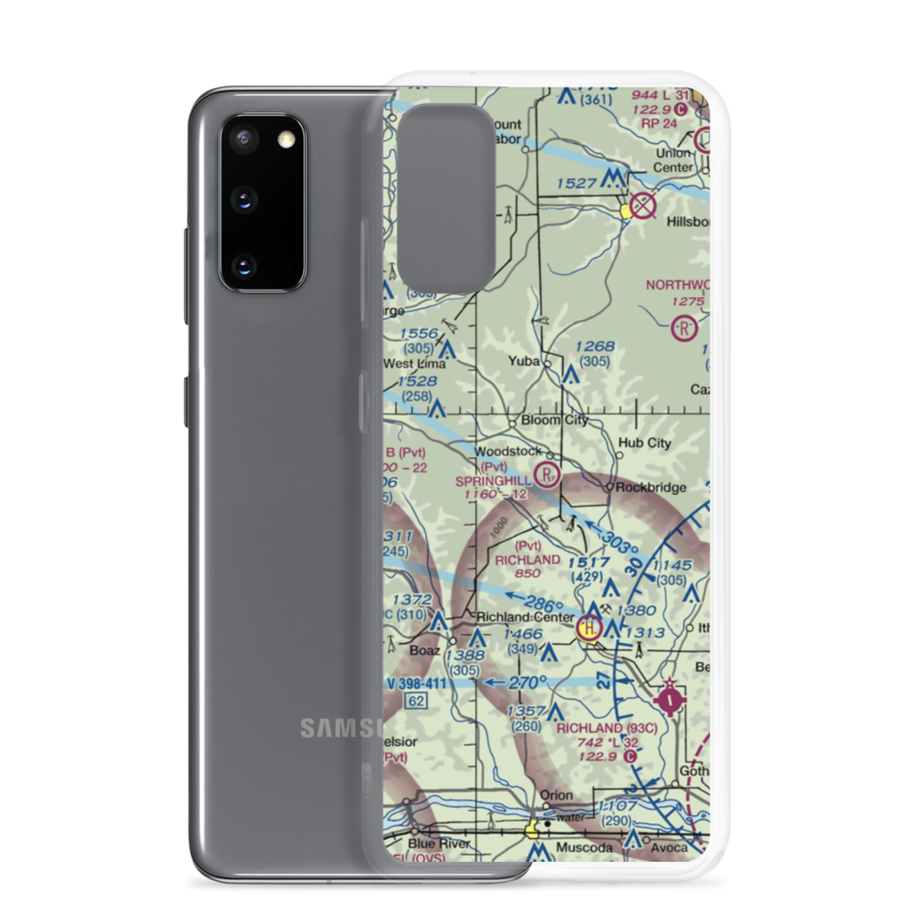 Springhill Field Airport (7WI7) VFR Sectional Samsung Case Samsung Galaxy S20 model shown