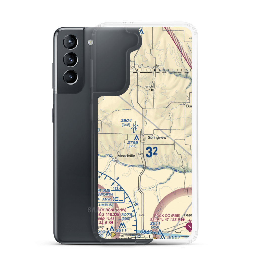 Springview Municipal Airport (9V1) VFR Sectional Samsung Case Samsung Galaxy S21 model shown