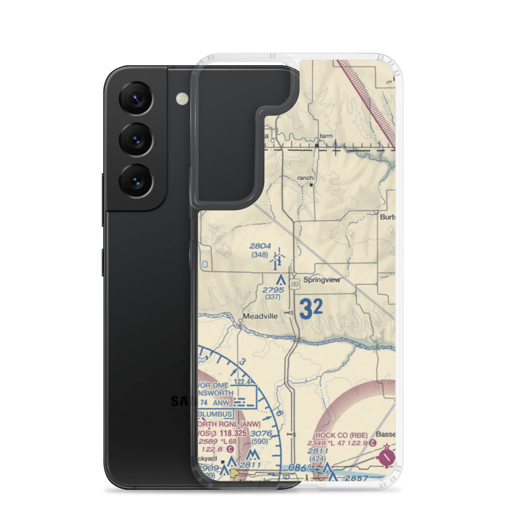 Springview Municipal Airport (9V1) VFR Sectional Samsung Case Samsung Galaxy S22 model shown