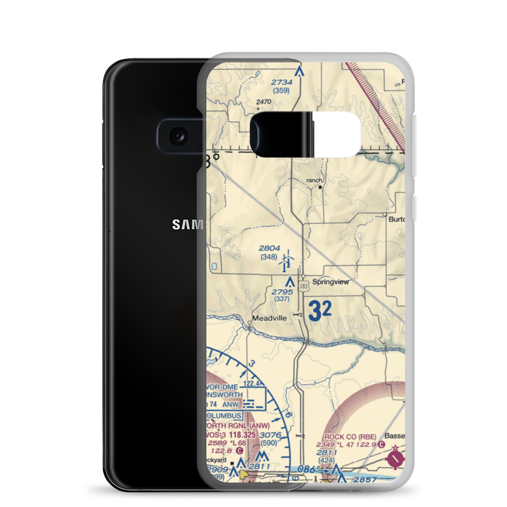 Springview Municipal Airport (9V1) VFR Sectional Samsung Case Samsung Galaxy S10e model shown