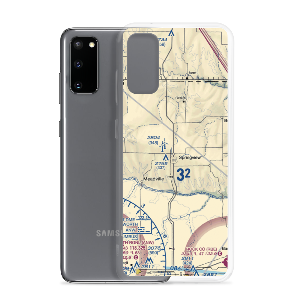 Springview Municipal Airport (9V1) VFR Sectional Samsung Case Samsung Galaxy S20 model shown