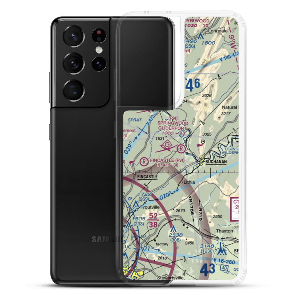 Springwood Airstrip (08VA) VFR Sectional Samsung Case Samsung Galaxy S21 Ultra model shown