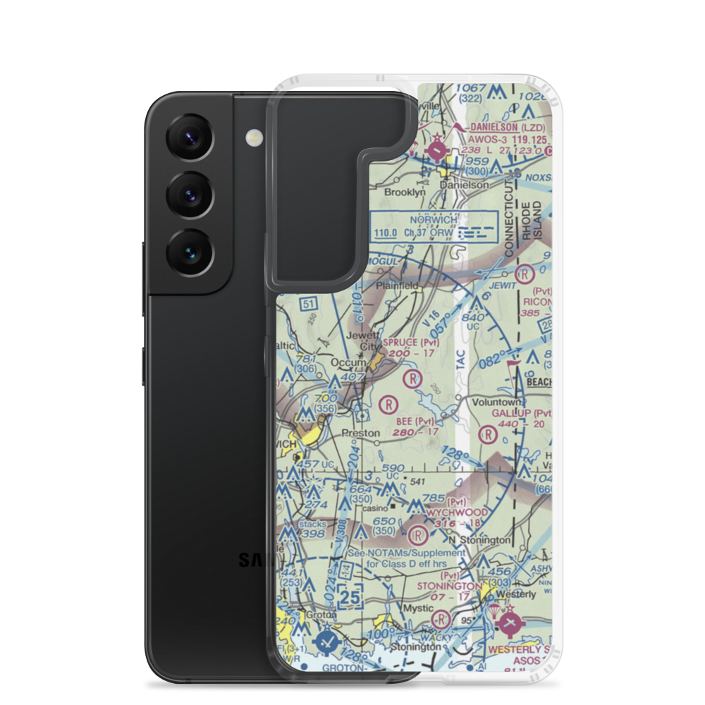 Spruce Airport (CT43) VFR Sectional Samsung Case Samsung Galaxy S22 model shown