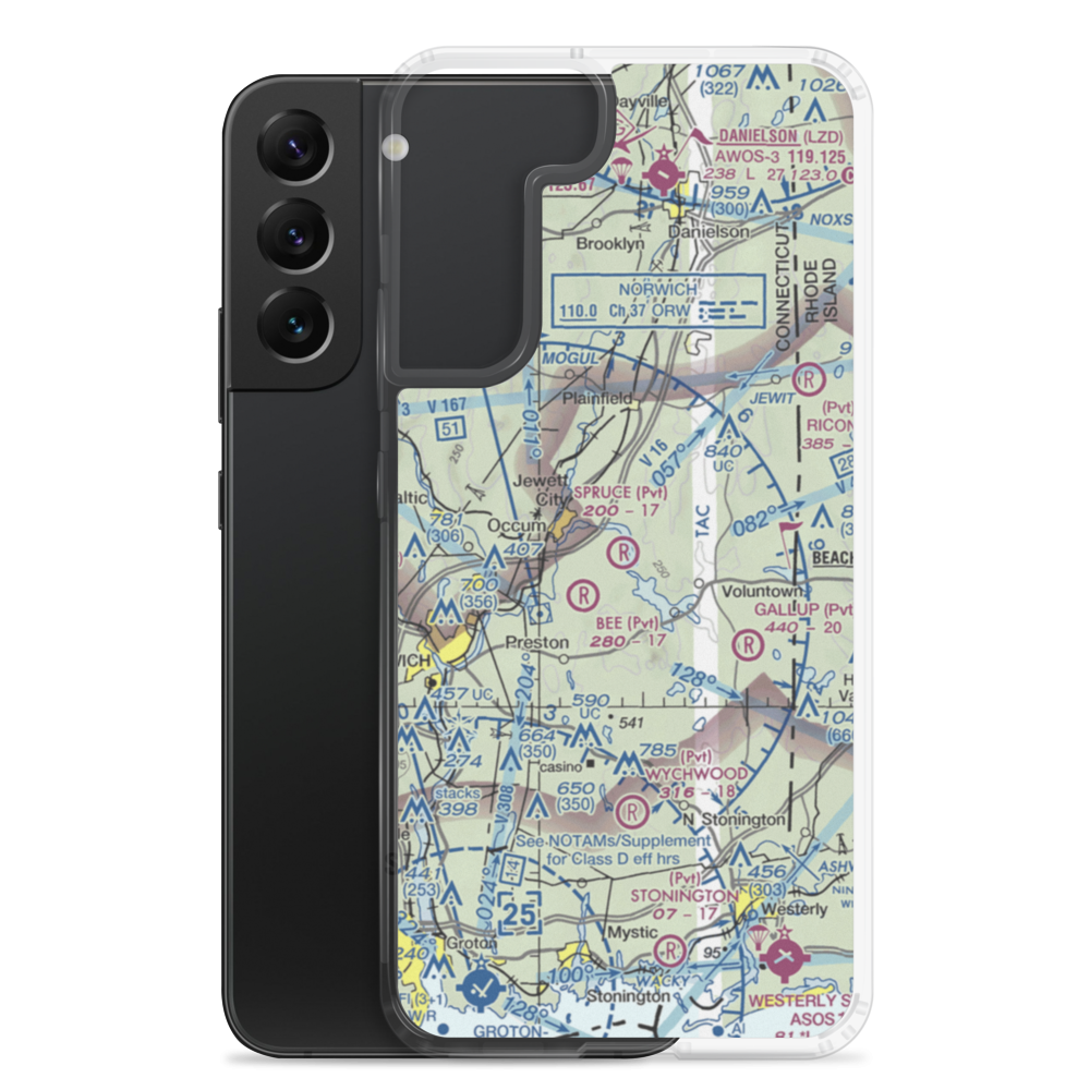 Spruce Airport (CT43) VFR Sectional Samsung Case Samsung Galaxy S22 Plus model shown
