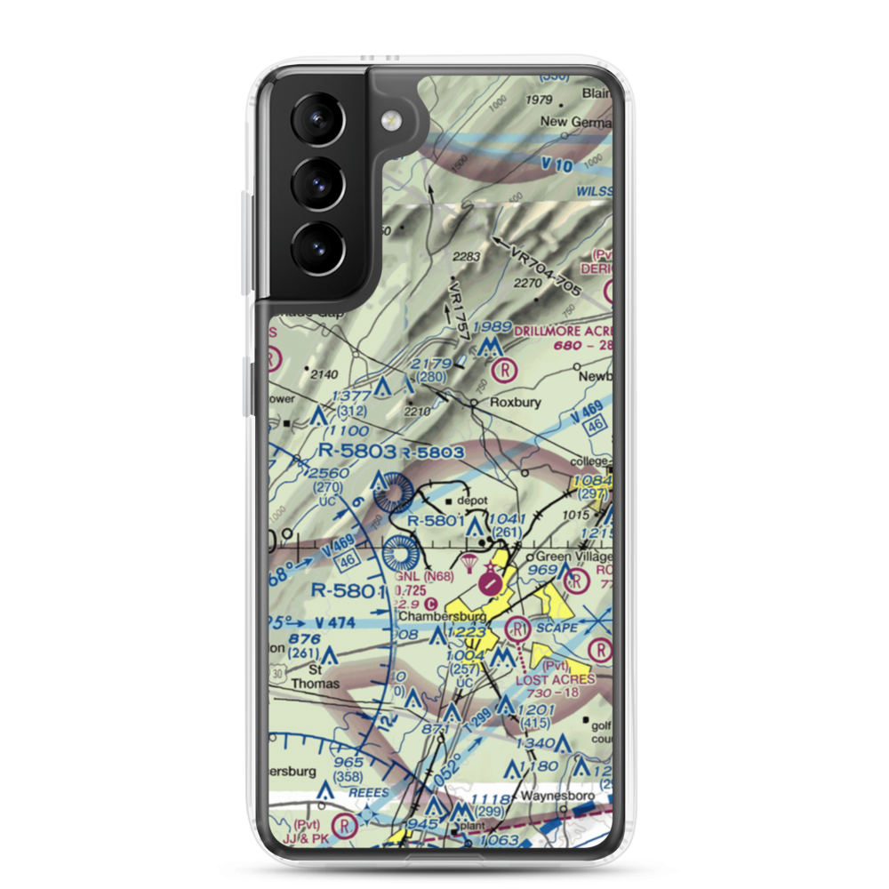 Spud View Airport (18PN) VFR Sectional Samsung Case Samsung Galaxy S21 Plus model shown